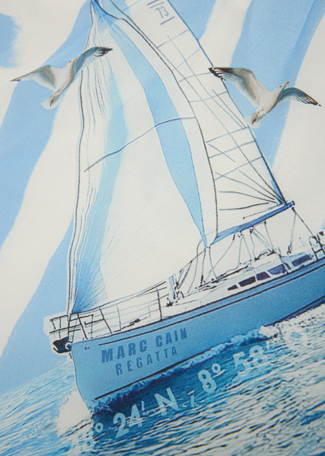 MARC CAIN SPORTS White Maritime Scarf | AS B1.06 Z23