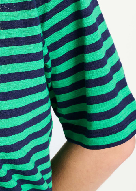 POM AMSTERDAM Multi Colour Tshirt - Stripe Green Blue | SP9532