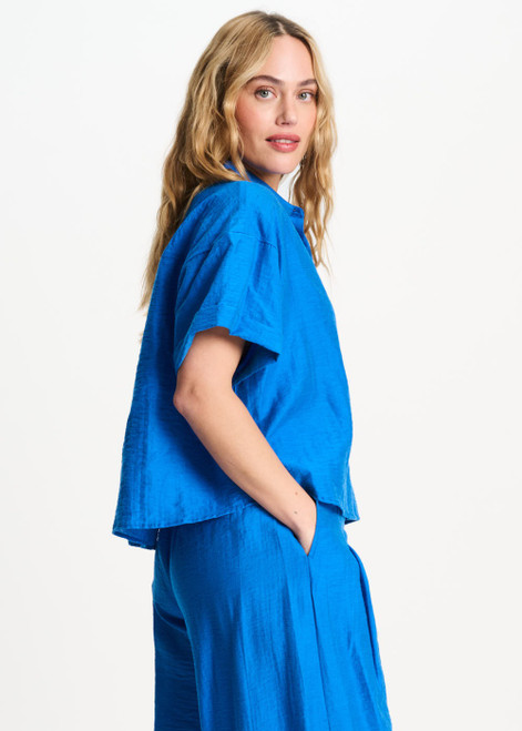 POM AMSTERDAM Blue Blouse - Ocean Blue | SP9542
