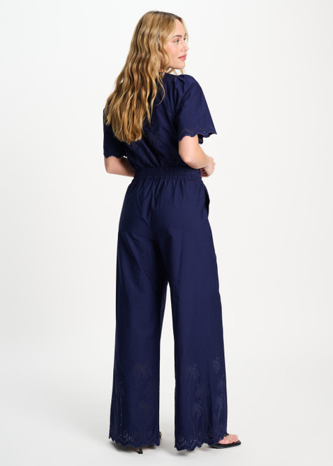 POM AMSTERDAM Blue Pants - Broderie Anglaise Night Blue | SP9564