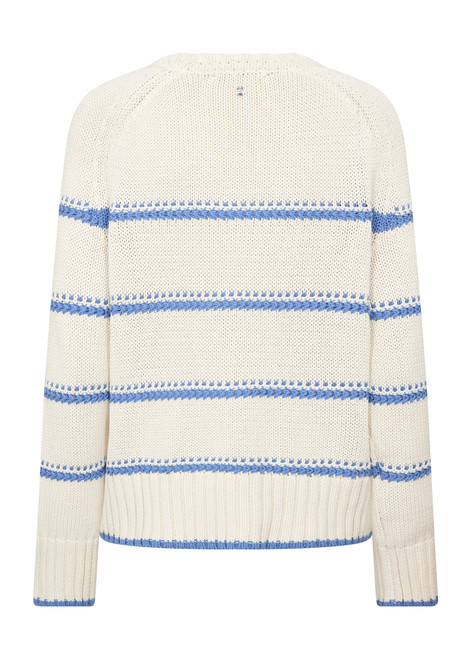 MOS MOSH Ultramarine Rola Bine Stripe Crewneck Knit | 176680