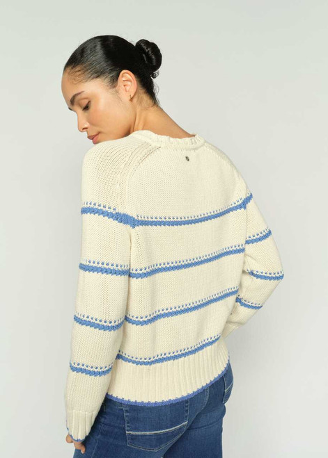 MOS MOSH Ultramarine Rola Bine Stripe Crewneck Knit | 176680