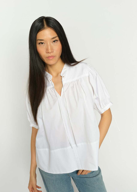 MOS MOSH White Tarima Ss Cotton Blouse | 178090