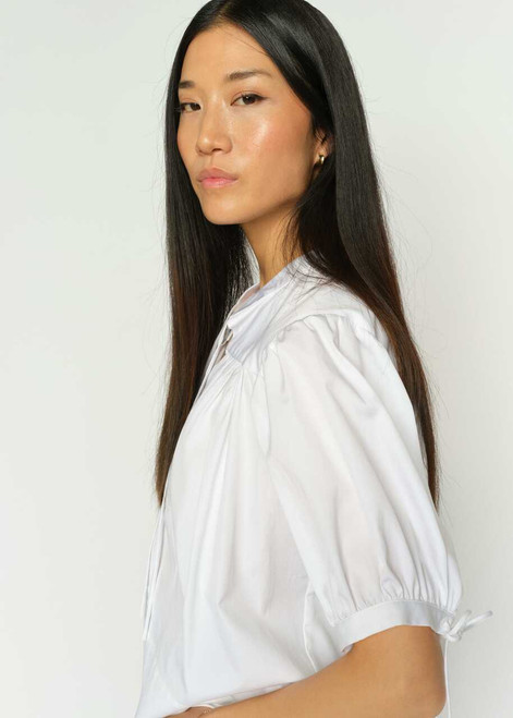 MOS MOSH White Tarima Ss Cotton Blouse | 178090