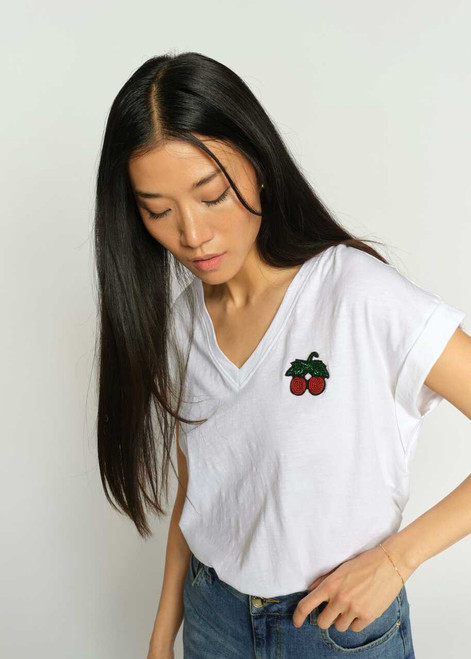 MOS MOSH White Silao V-Ss Tee | 178180