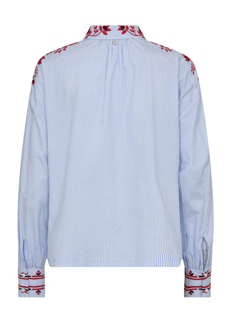 MOS MOSH Brunnera Blue Osmo Stripey Shirt | 178550