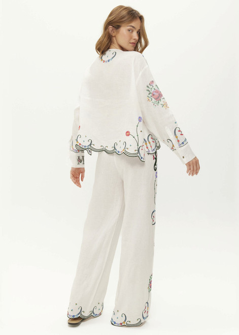 ME369 LINEN KISS Helena Embroidered Linen Shirt | 126L31456