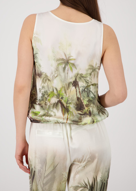 MONARI Green Top With Tropical Print | 410698