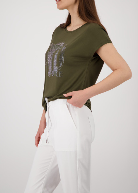 MONARI Green T-Shirt With Rhinestones | 410798