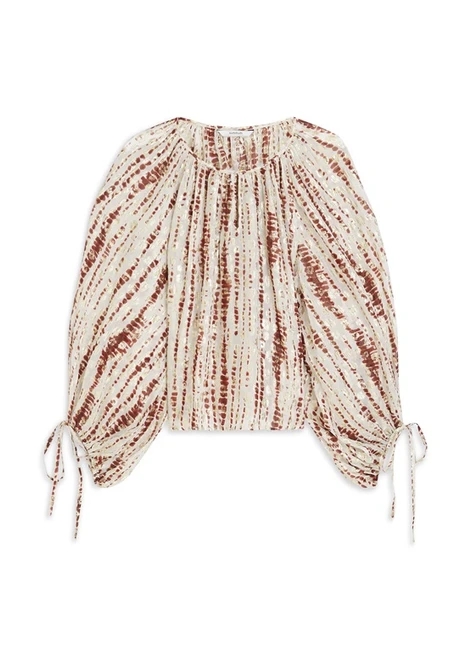 SUMMUM Brick Red Tie-Dye Georgette Top | 2S3421SM