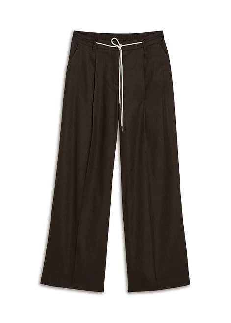 SUMMUM Coffee Linen-Blend Trousers | 4S2953SM