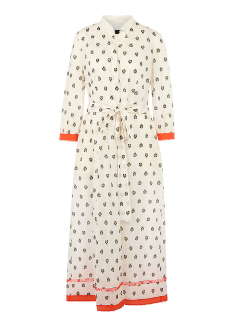 MARC CAIN COLLECTIONS Bright Ecru Printed Cotton Dress | AC 21.39 W45