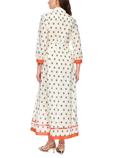 MARC CAIN COLLECTIONS Bright Ecru Printed Cotton Dress | AC 21.39 W45