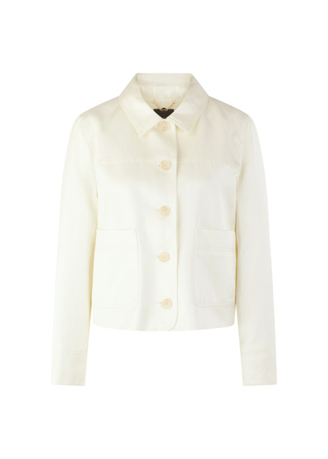 MARC CAIN COLLECTIONS Bright Ecru Shimmering Material Mix Jacket | AC 31.24 W41