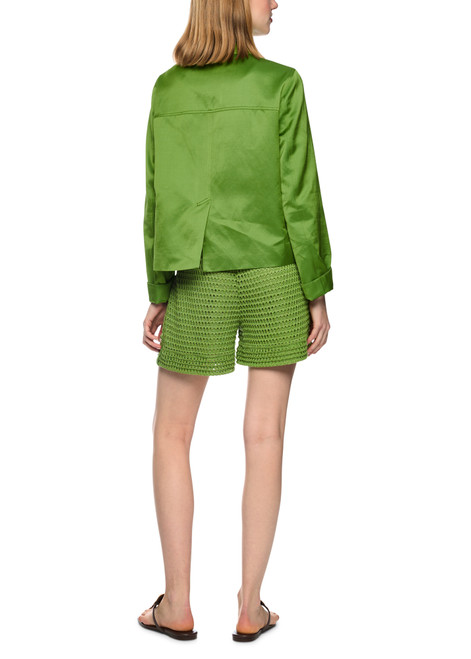 MARC CAIN COLLECTIONS Garden Green Shimmering Material Mix Jacket | AC 31.24 W41