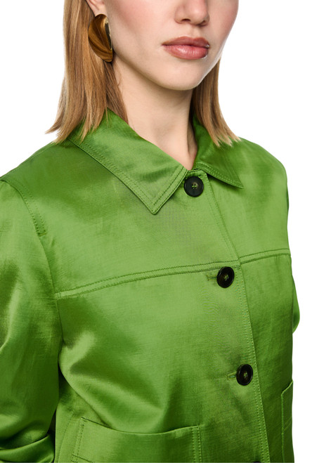 MARC CAIN COLLECTIONS Garden Green Shimmering Material Mix Jacket | AC 31.24 W41