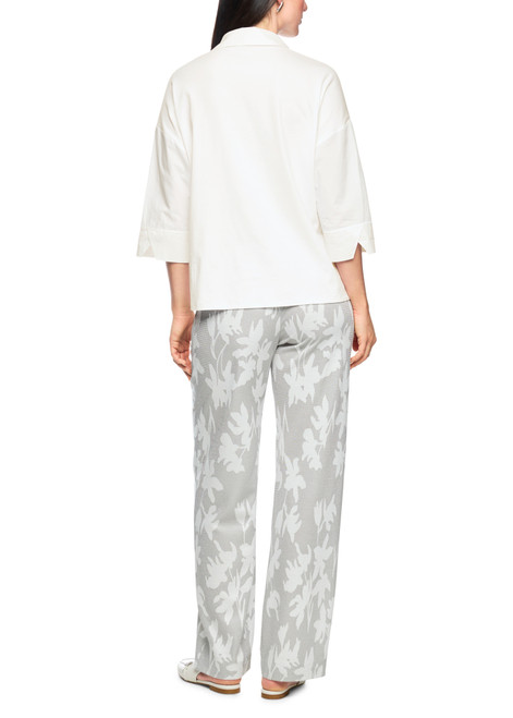 MARC CAIN COLLECTIONS White Blouse Shirt With Floral Embroidery | AC 55.05 J53