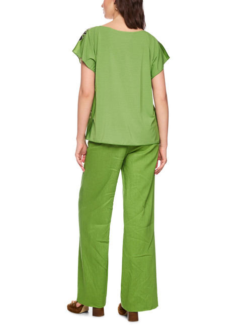 MARC CAIN COLLECTIONS Bright Ecru Blouse-Style Top With Hibiscus Print | AC 55.24 J56