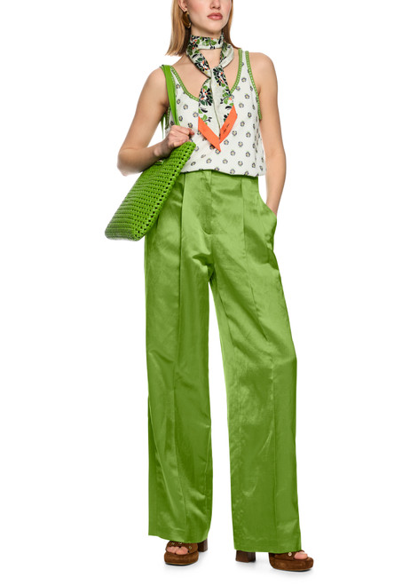 MARC CAIN COLLECTIONS Garden Green Wichita Wide Cut Trousers | AC 81.63 W41