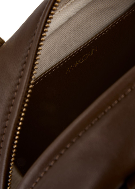 MARC CAIN COLLECTIONS Dark Wood Mini Leather Bowling Bag | AC TJ.03 L31