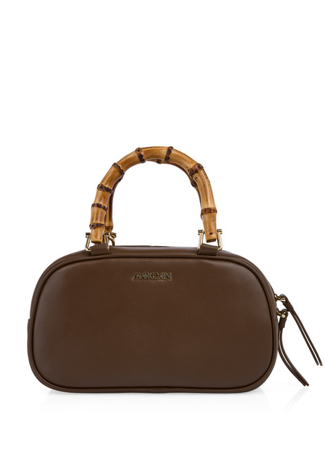 MARC CAIN COLLECTIONS Dark Wood Mini Leather Bowling Bag | AC TJ.03 L31