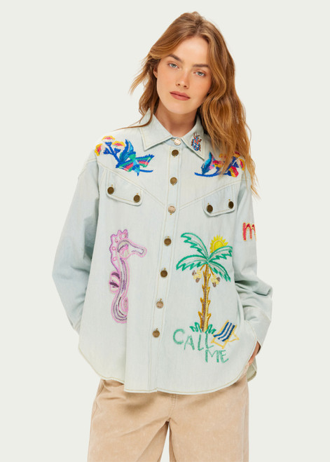 ME369 Adelyn Light blue Oversized Shirt | 126L31449