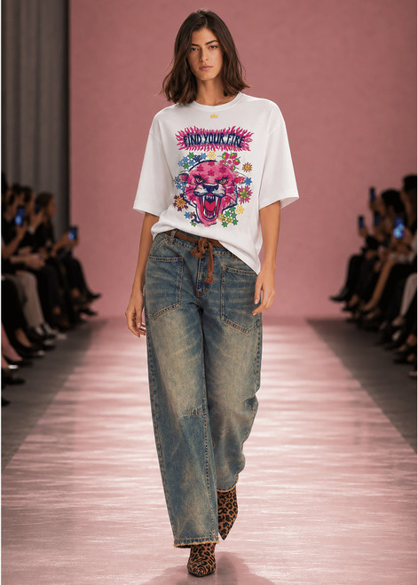 ME369 Angelina Tiger Oversized T-Shirt | 126S41740