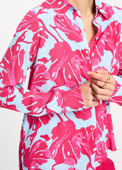 POM AMSTERDAM Multi Colour Blouse - Mila Urban Flora Blue | SP9497