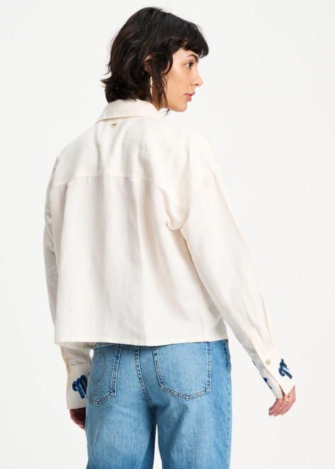 POM AMSTERDAM White Blouse - White Sequins Matchpoint | SP9498