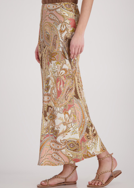 MONARI Brown Maxi Skirt With Paisley Pattern | 410568