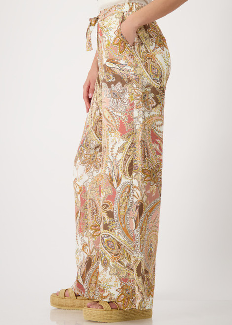 MONARI Brown Palazzo Pants With Paisley Pattern | 410580