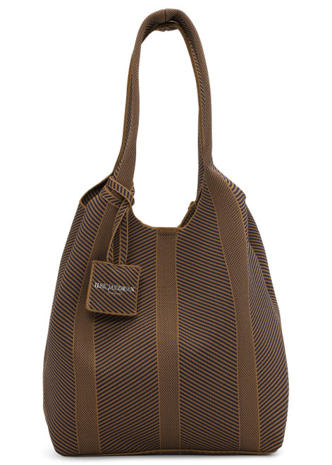 ILSE JACOBSEN HORNBAEK Dark Indigo Buckthorn Brown Knitted Bag | KNITTY01