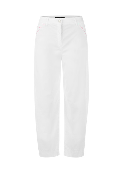 MARC CAIN SPORTS White Ruma Relaxed Fit Trousers In O-Shape | AS 81.50 W50