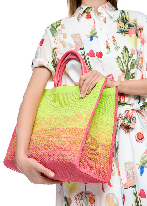 MARC CAIN SPORTS Pink Lemonade Knitted Shopper Bag With degrade Effect | AS T6.04 M59