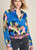 POM Blouse - Mila Satin Butterfly Blue