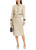 MARC CAIN Shiny Sand Blazer With Fine Embroidery