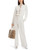 Marc Cain Smoke Weida High Waist Wide Trousers, Fifties-Inspired Fabric, Wide Leg, High Waist, Pleated Front, Four Pockets.