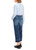 Marc Cain Blue Denim FES Rethink Together Jeans with Straight Cropped Leg and Distressed Hem.