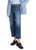Marc Cain Blue Denim FES Rethink Together Jeans with Straight Cropped Leg and Distressed Hem.