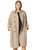 ILSE JACOBSEN white pepper shiny ripstop trench coat with double-breasted horn buttons, self-fabric belt, and water-repellent finish.