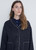 YERSE Navy Wool Trimmed Button Coat