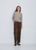 YERSE Chocolate Wide-Leg Corduroy Pants