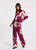 LAUREN VIDAL Raspberry Plant Print Viscose Shirt With Tone-On-Tone Buttons | DINA