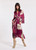 LAUREN VIDAL Raspberry Adjustable V-Neck Dress With Japanese-Inspired Tie Front | SAKO