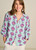 POM Violet Flower Aqua Blouse | SP7728