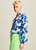 POM Violet Crane Birds Blue Blouse | SP7729