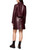 MARC CAIN COLLECTIONS Bright Maroon Short Leather Jacket With Collar | ZC 31.01 L01