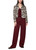 MARC CAIN COLLECTIONS Bright Maroon Wichita High Waist Wide Fit Trousers | ZC 81.09 J10