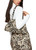 MARC CAIN COLLECTIONS Soft Cappuccino Knitted Clutch Bag With Leopard Print | ZC TL.01 M70