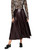 MARC CAIN COLLECTIONS Dark Wood Pleated Skirt In A Shiny Look | ZC 71.13 W50